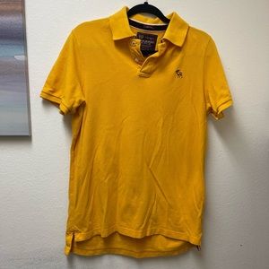 Abercrombie Fitch Shirt Adult Medium Muscle Yellow Button Up Men’s T Shirt.